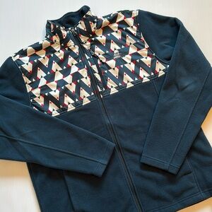 The North Face Full Zip Red, off white & blue Geometric Jacket.  Men’s Large